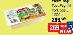 YÖRÜKOĞLU YARIM YAĞLI TOST PEYNİRİ 1000 G fiyat ve kampanya bilgisi
